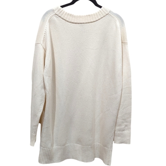 Athleta Wool/Cashmere Cream V Neck Tunic Sweater (M) - Picture 3 of 8